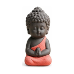 Buddha tea pet i keramik med förenade händer