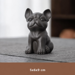 Djurformad tea pet i lila lera — Sittande hund