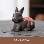 Djurformad tea pet i lila lera — Sittande kanin