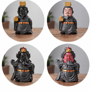Gongfu-tefigur med färgskiftande ansikte