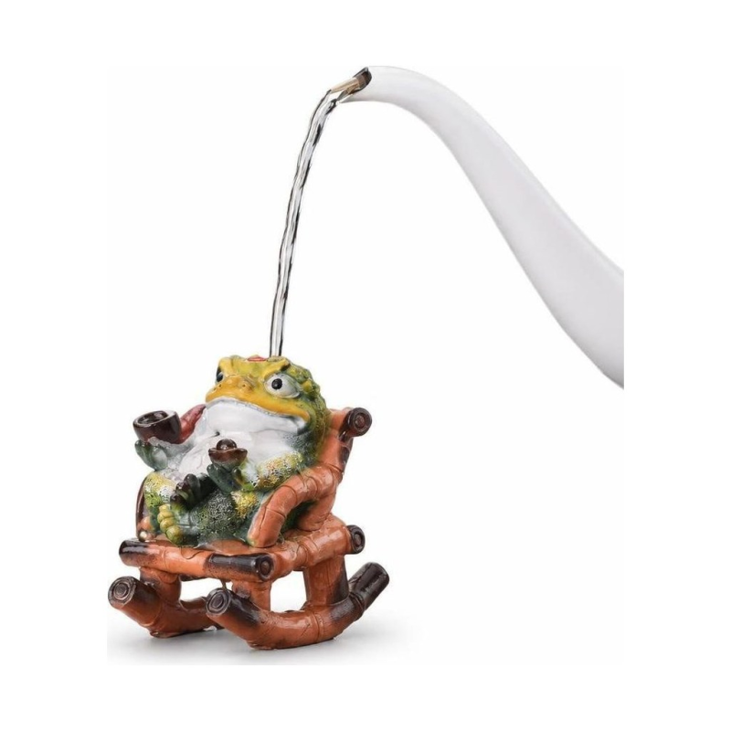 Gyllene padda tea pet i resin