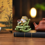 Gyllene padda tea pet i resin