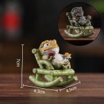 Gyllene padda tea pet i resin — Salviagrön