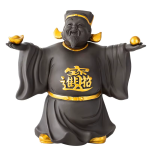 Kinesisk lyckogudsfigur i lila lera