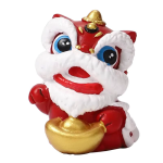 Kinesiska dansande lejonfigurer i porslin