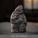 Leende tea pet i Yixinglera (zisha) — Mörkgrå
