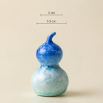 Tea pet i form av kalebass med kristallglasyr — Blå, utan hänge, 3 × 5,5 cm