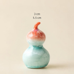 Tea pet i form av kalebass med kristallglasyr — Korall, utan hänge, 3 × 5,5 cm