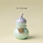 Tea pet i form av kalebass med kristallglasyr — Lila, violett fjäril, 3 × 5,5 cm