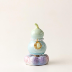 Tea pet i form av kalebass med kristallglasyr — Ljusgrön, 8 × 5 cm