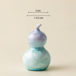 Tea pet i form av kalebass med kristallglasyr — Ljuslila, utan hänge, 3 × 5,5 cm