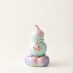 Tea pet i form av kalebass med kristallglasyr — Ljusrosa, 8 × 5 cm