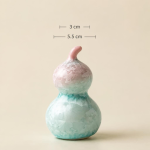 Tea pet i form av kalebass med kristallglasyr — Ljusrosa, utan hänge, 3 × 5,5 cm