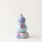 Tea pet i form av kalebass med kristallglasyr — Violett, 8 × 5 cm
