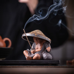 Tea pet Jiang Taigong i lila lera med tesil