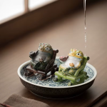 Tea pet Jinchan i resin med värmeskiftande färg