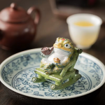 Tea pet Jinchan i resin med värmeskiftande färg