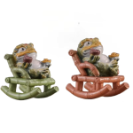 Tea pet Jinchan i resin med värmeskiftande färg — Duo i olivgrönt och rödbrunt