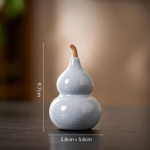Tea pet kalebass i celadonkeramik — 1 styck, 9,7 × 5,8 cm