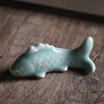Tea pet-karp i glaserad keramik — Ljus blågrå