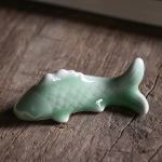Tea pet-karp i glaserad keramik — Ljusgrön