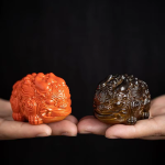 Tea pet som byter färg i resin