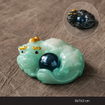 Tea pet som byter färg i resin — Mintgrön och midnattsblå