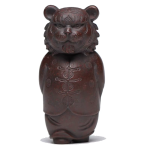 Yixing tea pet i zisha-lera med tigerränder